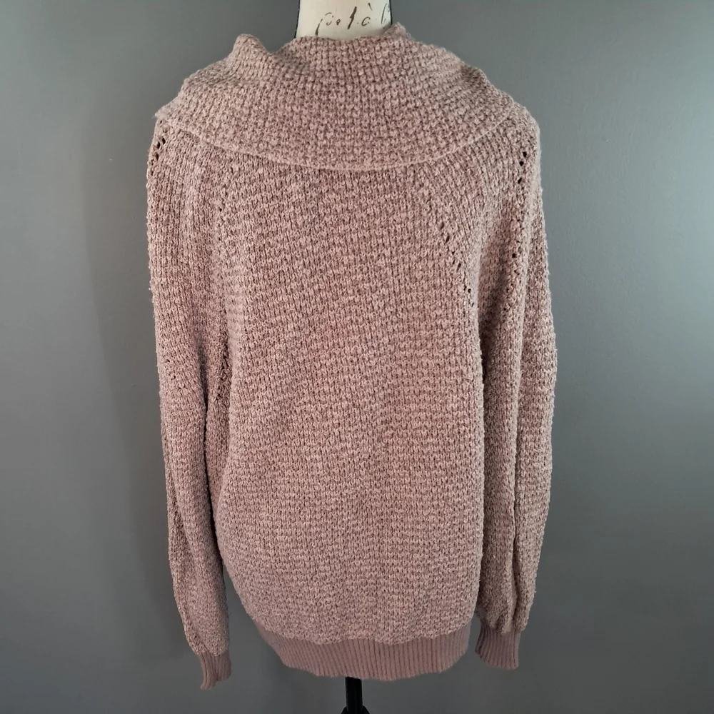 Free People By Your Side Pullover Sweater in Mauve Size XS Cowel Neck